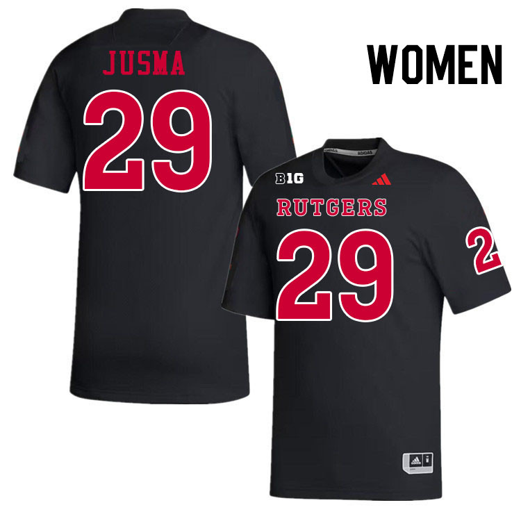 Women #29 Sebastian Jusma Rutgers Scarlet Knights 2024 College Football Jerseys Stitched-Black